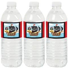 Big Dot of Happiness Pirate Ship Adventures - Skull Birthday Party Water Bottle Sticker Labels - Set of 20