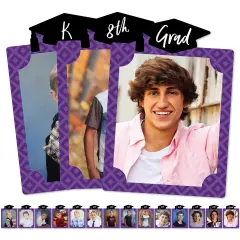 Big Dot of Happiness Purple Graduation 8 x 10 inches K-12 School Photo Holder - DIY Party Decor - Picturific Display