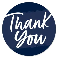 Big Dot of Happiness Navy Blue Elegantly Simple - Guest Party Favors Circle Sticker Labels - 24 Count