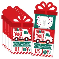 Big Dot of Happiness Christmas Delivery Drivers Appreciation - Thank You Mail Carriers Money and Gift Card Sleeves - Nifty Gifty Card Holders 8 Ct