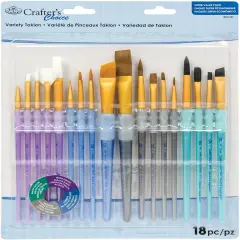 Crafter's Choice Variety Taklon Brush Super Value Pack 18/Pk