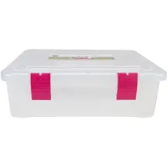 Creative Options File Tub-17"X15"X5" Clear W/Magenta