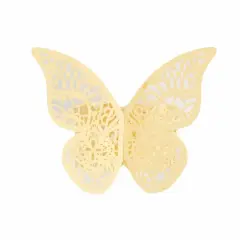 12 Laser Cut Butterfly Napkin Rings Champagne