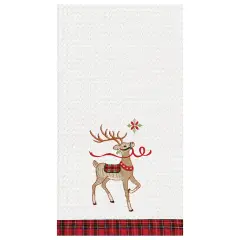 27" x 18" Classic Reindeer Wonderland Cotton Christmas Waffle Weave Kitchen Dish Towel Decor Decoration