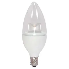 Satco 4.5w LED Candle B11 Candelabra base 300Lm 2700K Dimmable Bulb - 40w Equiv