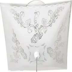 Nuvo 2-Light 12" Square Floral Ceiling Fixture w/ Pull Chain in White Finish