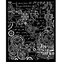 Stamperia Stencil 7.87"X9.84"-Sir Vagabond In Fantasy World Gears