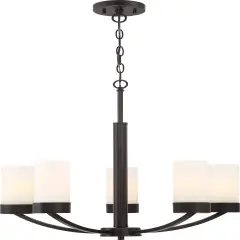 Denver 5-Light Hanging Mounted Chandelier Light Fixture in Mahogany Bronze Finish