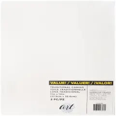 American Crafts Art Supply Basics Stretched Canvas 2/Pkg-11"X14"
