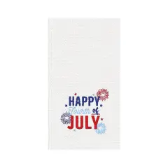 Happy Fourth of July Embroidered Waffle Weave Kitchen Towel