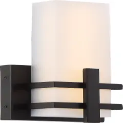 Nuvo Grill 1-Light 13w 4" LED Decorative Wall Sconce in Aged Bronze Finish