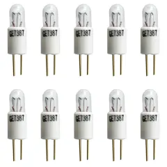 10Pk - GE 7387 - 28926 1w 28v T1.75 M-23 Bi-Pin Base Low Voltage Miniature Bulb