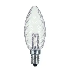 Satco S9155 1W 120V B9.5 Clear CrystalE12 Candelabra Base LED Bulb
