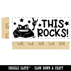 This Rocks Teacher Student School Self-Inking Rubber Stamp Ink Stamper Black