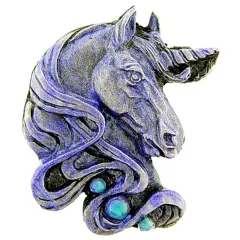 Unicorn Head Pin 1"