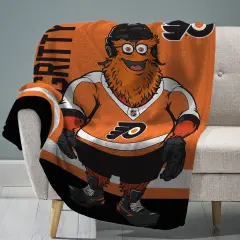 Sleep Squad Philadelphia Flyers Gritty Mascot 60&rdquo; x 80&rdquo; Raschel Plush Hockey Blanket