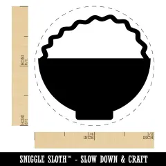 Bowl of Rice Self-Inking Rubber Stamp for Stamping Crafting Planners Fuchsia
