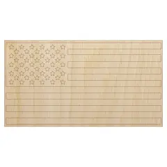 USA United States of America Flag Unfinished Wood Shape Piece Cutout for DIY Craft Projects