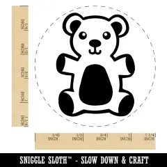 Cuddly Teddy Bear Self-Inking Rubber Stamp Ink Stamper for Stamping Crafting Planners Black