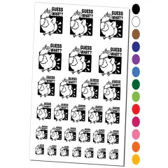 Guess What Chicken Butt Funny Temporary Tattoo Water Resistant Fake Body Art Set Collection Dark Blue