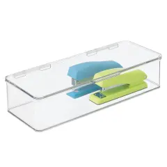 mDesign Plastic Desk Organizer Storage Box for Home Office