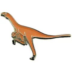 Dinosaur Pin Orange Pin 1"