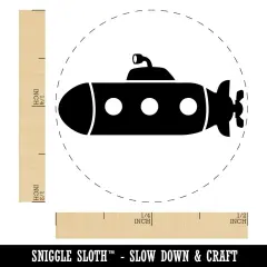 Submarine with Periscope Underwater Vehicle Self-Inking Rubber Stamp for Stamping Crafting Planners Lime Green