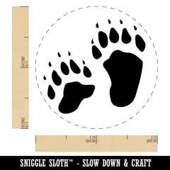Bear Tracks Animal Paw Prints Self-Inking Rubber Stamp for Stamping Crafting Planners Lime Green