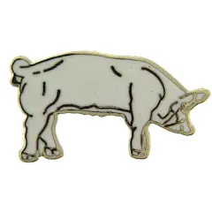 Pig White Pin 1"