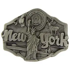New York with Liberty Pin Pewter 1"