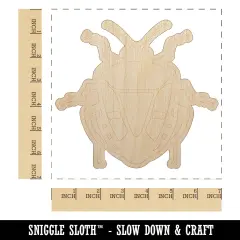 Man Faced Stink Bug Insect Unfinished Wood Shape Piece Cutout for DIY Craft Projects