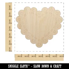 Fancy Heart Doily Love Valentine's Day Unfinished Wood Shape Piece Cutout for DIY Craft Projects