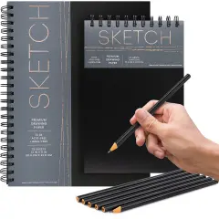 Enday Sketch Book Paper Pad with 6 Sketch Pencils