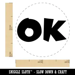OK Okay Fun Text Self-Inking Rubber Stamp for Stamping Crafting Planners Black
