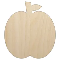 Apple Fruit Unfinished Wood Shape Piece Cutout for DIY Craft Projects