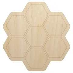 Bee Honeycomb Solid Unfinished Wood Shape Piece Cutout for DIY Craft Projects