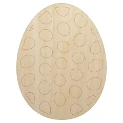 Polka Dot Easter Egg Unfinished Wood Shape Piece Cutout for DIY Craft Projects