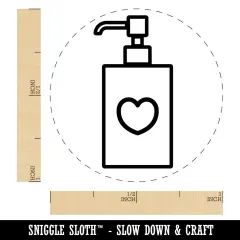 Soap Sanitizer Dispenser with Heart Self-Inking Rubber Stamp for Stamping Crafting Planners Black