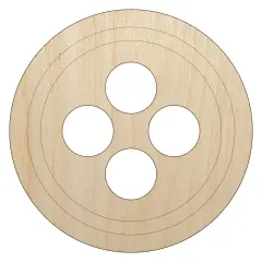 Button Sewing Unfinished Wood Shape Piece Cutout for DIY Craft Projects
