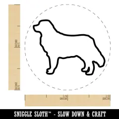 Bernese Mountain Dog Outline Self-Inking Rubber Stamp for Stamping Crafting Planners Lime Green