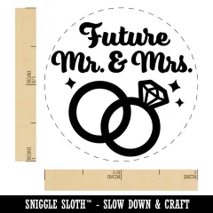 Future Mr & Mrs Wedding Engagement Self-Inking Rubber Stamp for Stamping Crafting Planners Blue
