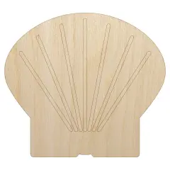 Clam Shell Unfinished Wood Shape Piece Cutout for DIY Craft Projects