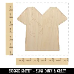 Medical Scrubs and Stethoscope Hospital Doctor Nurse Unfinished Wood Shape Piece Cutout for DIY Craft Projects