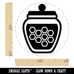 Honey Jar with Honeycomb Self-Inking Rubber Stamp for Stamping Crafting Planners Lime Green