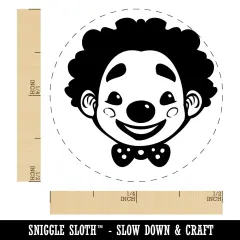 Cute Chibi Circus Party Clown Child Kid Self-Inking Rubber Stamp for Stamping Crafting Planners Lime Green