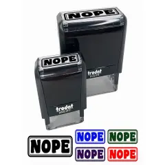 Nope Bold Border School Teacher Self-Inking Rubber Stamp Ink Stamper for Business Office Sky Blue
