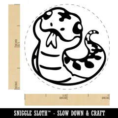 Sassy Snake with Tongue Sticking Out Self-Inking Rubber Stamp for Stamping Crafting Planners Blue