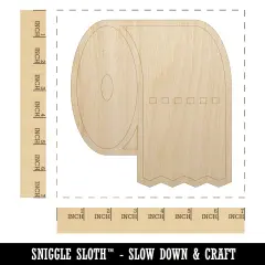 Toilet Paper Roll Icon Unfinished Wood Shape Piece Cutout for DIY Craft Projects