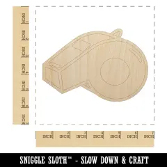 Whistle Coach Sports Unfinished Wood Shape Piece Cutout for DIY Craft Projects