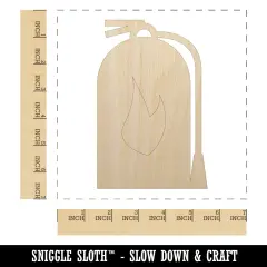 Fire Extinguisher Fireman Firefighter Unfinished Wood Shape Piece Cutout for DIY Craft Projects